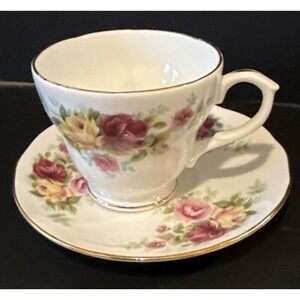 Duchess Bone China Tea Cup Teacup Saucer England Rose Floral Colorful Vintage
